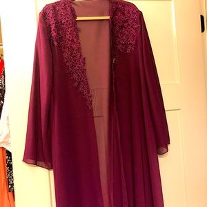 Mother of the bride dark grape duster/cover/up
